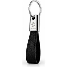 SAVEK Lüks Renault Anahtarlık Metal Deri – Premium Şık Tasarım 11 x 2 cm Çift Tarafı Logolu Araba Aksesuar