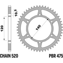 Pbr Kawasaki ZX600 46 - C45 C.520 Arka Dişli