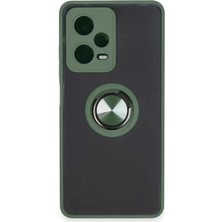 SiHako Newface Redmi Note 12 5g Kılıf Montreal Yüzüklü Silikon Kapak - Yeşil