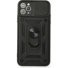 Mey Ithalat®   Iphone 11 Pro Kılıf Pars Lens Yüzüklü Silikon - Siyah