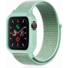 Mey Ithalat®   Watch 42MM Hasırlı Cırtcırtlı Kasalı Kordon - Turkuaz