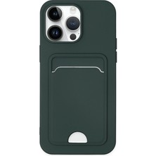 Mey Ithalat®   Iphone 14 Pro Kılıf Kelvin Kartvizitli Silikon - Koyu Yeşil