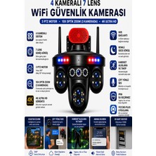 Vivatech Pro Umeko 4 Kameralı Wifi Güvenlik Kamerası 3 Ptz 10X Optik Zoom Gece Görüşlü IP66 Dış Mekan