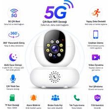 Qasul Wifi Ip Kamera 1080P Çift 2.4 / 5g Cctv Sistemi Hareket Izleme Sesli Akıllı Ev Güvenlik Kamerası LISA-CMR24