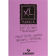 Canson Xl Marker Blok 70 Gr. 100 Sayfa A4 Ultra Beyaz Düz Yapraklı Not Kağıdı