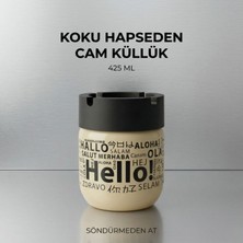 LE Paris Cam Dekoratif Küllük | Hazneli Kapaklı Dumansız Sigara Küllüğü | Ev Ofis Balkon Araç | 425 ml