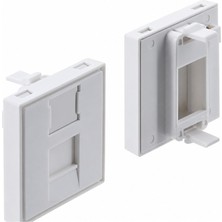 Tograt 5 Adet - 45X45 Kapaklı Boş Data Priz Modülü Beyaz RJ45 RJ11