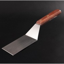 Reyo Paslanmaz Çelik Profesyonel Barbekü Izgara Spatulası 35 cm - Ahşap Saplı