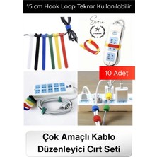 Svein #düzenleyici Organizer Naylon Siyah Çok Amaçlı Kablo Düzenleyici Cırt Cırtlı Kelepçe Seti 10 Adet 15CM Hook Loop Tekrar Kullanılabilir Kablo Toplayıcı Ev Ofis Atölye Masaüstü Düzenleme Aparatı