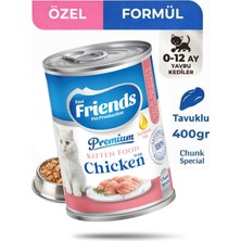 Friends Premium Tavuklu Yavru Kedi Konservesi 400 gr – Kitten Yaş Mama (0-12 Ay)
