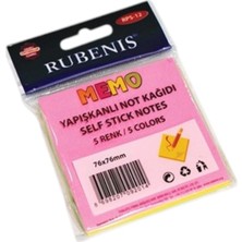 Rubenis ( 76*76 Mm) -5 Renk Yapışkanlı Not Kağıdı