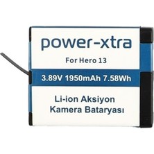 Power-Xtra - Hero 13 - 3.89V 1950 Mah Li-Ion Aksiyon Kamera Bataryası
