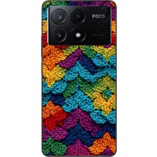 Le Balvo Poco X6 Pro Uyumlu Renkli Örgüler Baskılı Silikon Kılıf