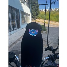 Utku Giyim Çizgi Karakterli Siyah Motosiklet Sele Kılıfı Likralı Kumaş
