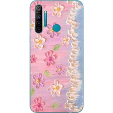 Le Balvo Realme 5i Uyumlu Çiçek Dalgaları Baskılı Silikon Kılıf