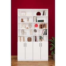 Asra Trend Modern Kapaklı Ayarlanabilir Raf Ev Ofis Kitaplık %100 MDF Dekoratif Kütüphane K39