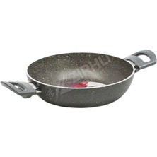 3 Adet Mehtap Sahan Tava 22 cm Gri Granit (2.5mm)