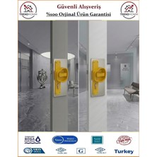 Trendhomm Okul Tipi Pvc Güvenlikli Bariyerli Kapı Kolu - 1 Takım Ön ve Arka - Sarı