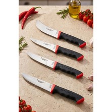 Lazbisa Soft Grip Mutfak Bıçak Seti Et Ekmek Sebze Bıçağı 4 Lü Set Günlük Kullanım ( Mtf-756 )