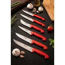 Lazbisa Silver Serisi Mutfak Bıçak Seti Et Ekmek Sebze Bıçağı 6 Lı Set Günlük Kullanım ( Mtf-202)