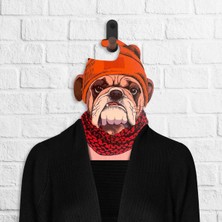 Kapella Bulldog Dijital Baskılı Butik Ahşap Elbise Askısı 5li