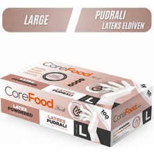 Bimel Corefood Pudralı Lateks Eldiven L Beden Beyaz