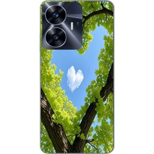 Le Balvo Realme C55 Uyumlu Kalpli Ağaç Baskılı Silikon Kılıf