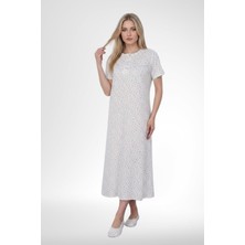 Mecit Pijama Mecit 6395 Mavi Büyük Beden %100 Pamuk Kadın Gecelik