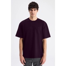 D'S Damat Ds Damat Comfort Mürdüm Bisiklet Yaka T-Shirt