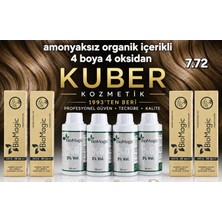 BioMagic 7.72 Küllü Kumral Organik İçerikli Amonyaksız Kalıcı Saç Boyası  4 Boya + 4 Oksidan