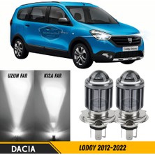 ŞüsCarOto Aksesuar Dacia Lodgy 2012-2022 Uyumlu Mercekli Far Ampulü LED Xenon Beyaz Renk Far Şimşek Etkili Csp LED Lamba Uzun Kısa 2 Adet Takım