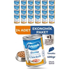 Friends Premium Tavuklu Yetişkin Kedi Konservesi 400 gr x 24 Adet Ekonomik Paket Yaş Mama