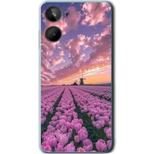 Le Balvo Realme 10 4g Uyumlu Lale Bahçesi Baskılı Silikon Kılıf