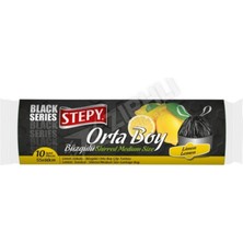 4 Adet Stepy Büzgülü Çöp Torbası Limon Kokulu Orta Boy
