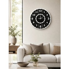 ZOE3tr Minimal Style Beyaz-Siyah Dekoratif Duvar Saati - Sessiz Mekanizma