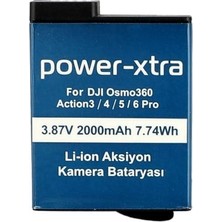 Power-Xtra - OSMO360 - Action 3/4/5/6 Pro - 3.87V 2000 Mah Li-Ion Aksiyon Kamera Bataryası