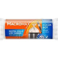 4 Adet Macromax Ekstra Güçlü Çöp Torbası Küçük Boy 30'lu Paket