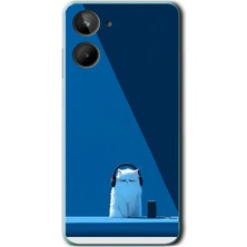 Le Balvo Realme 10 4g Uyumlu Kulaklı Kedi Baskılı Silikon Kılıf