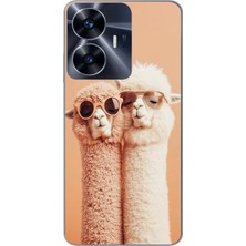 Le Balvo Realme C55 Uyumlu Sevgili Lamalar Baskılı Silikon Kılıf