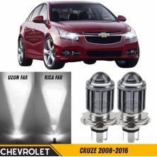 ŞüsCarOto Aksesuar Chevrolet Cruze 2008-2016 Uyumlu Mercekli Far Ampulü LED Xenon Beyaz Renk Far Şimşek Etkili Csp LED Lamba Uzun Kısa 2 Adet Takım