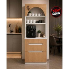 Bayramoğlu Mobilya Modern Kahve Köşesi Dolabı Coffee Bar Raflı Çekmeceli Çok Amaçlı Mutfak Dolabı
