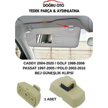 Doğru Oto Bej Güneşlik Tutucu Klips Mandal Golf Caddy Passat Polo