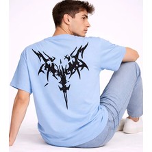 Nevermind Oversize Erkek Tişört Arkası Baskılı Streetwear Siyah Grafik Back Print Unisex T-Shirt