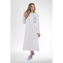 Mecit Pijama Mecit 6394 Mavi Büyük Beden %100 Pamuk Kadın Gecelik
