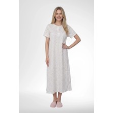Mecit Pijama Mecit 6395 Pembe Büyük Beden %100 Pamuk Kadın Gecelik