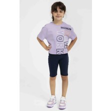 Dream Fashion Kız Çocuk Mor Bermuda Takım