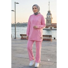 İlkimay.com Çift Cepli Kapüşonlu Ikili Takım 1668 - Pembe