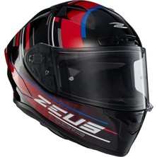 Zeus ZS-826 BK15 Red Kapalı Kask