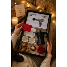 Artopio Sevgiliye Hediye Seti | Moka Pot 3 Fincan + Air Pro 2 Anc Bluetooth Kulaklık + Şarjlı Masaj Tabancası
