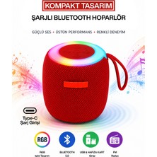 Metaforce Rgb Işıklı Şarjlı Bluetooth Hoparlör - Type-C - Fm Radyo - USB - Hafıza Kartı